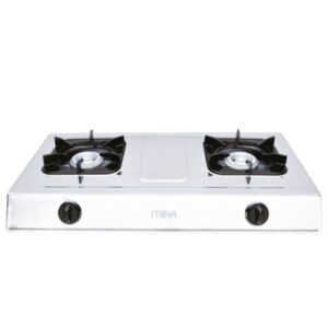 mika Gas Stove Table Top Stainless Steel Body Double Burner Inox