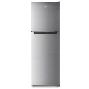 Mika Fridge 255L 2 Door Top Mount Freezer No Frost (Frost Free), Line Silver Dark