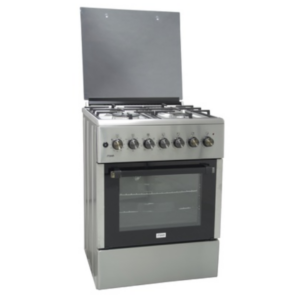 MIKA (MST624HI/TS6W) 60cm X 60cm, 4 Gas With WOK Burner STANDING COOKERS Half Inox